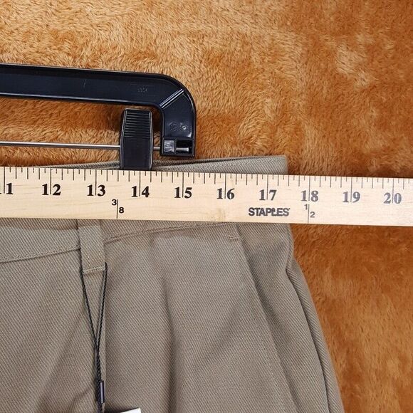 AMI PARIS Mens Pants XL Tan Pleated Tapered Crop Cuff Ankle CARROT Trouser $405 - Picture 9 of 12